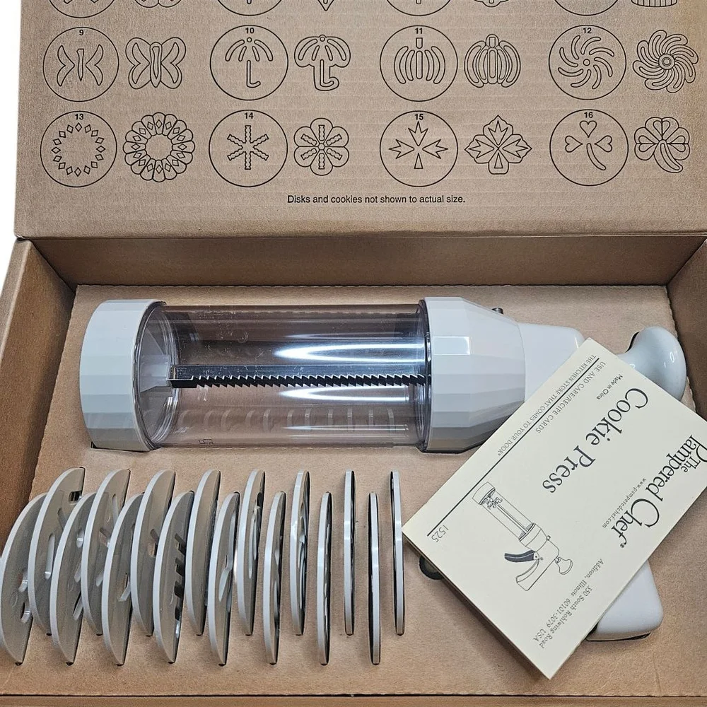Pampered Chef Clear Gray Cookie Press Set